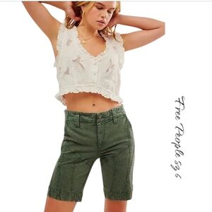 NWT Free People Olive Green Bermudas Short sz 6